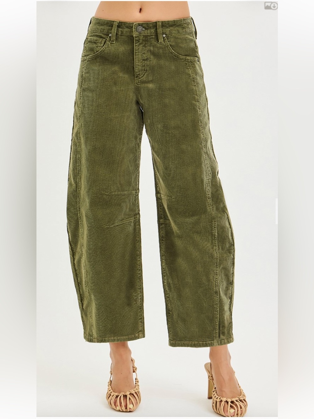 161 ❤️RISEN Teddy Bear SLOUCHY ANKLE BARREL CORDUROY PANTS